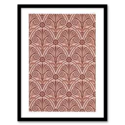 Artery8 Antique Botanical Greek Pattern Audsley Framed Wall Art Print in Pink - Size: A4 - thumbnail 1