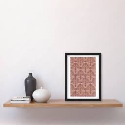 Artery8 Antique Botanical Greek Pattern Audsley Framed Wall Art Print in Pink - Size: A4 - thumbnail 4