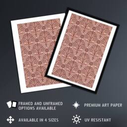 Artery8 Antique Botanical Greek Pattern Audsley Framed Wall Art Print in Pink - Size: A4 - thumbnail 2