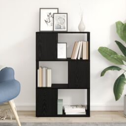 Berkfield Home Entertainment Centre Black Oak Engineered Wood 60 x 24 x 94 cm - thumbnail 1