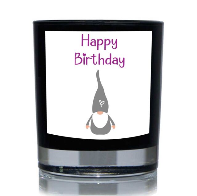 60 SECOND MAKEOVER Birthday Candle Happy Birthday Gonk Gift 20cl Candle in Black
