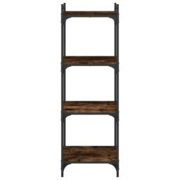 Berkfield Home Bookcase 4-Tier Smoked Oak 40x30x120 cm Engineered Wood in Brown - Size: 40 x 30 x 120 cm - thumbnail 4