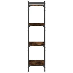 Berkfield Home Bookcase 4-Tier Smoked Oak 40x30x120 cm Engineered Wood in Brown - Size: 40 x 30 x 120 cm - thumbnail 5