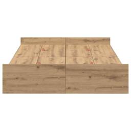 Berkfield Home Storage Bed Frame with Drawer Artisan oak 120 x 200 cm Melamine in Brown - thumbnail 6