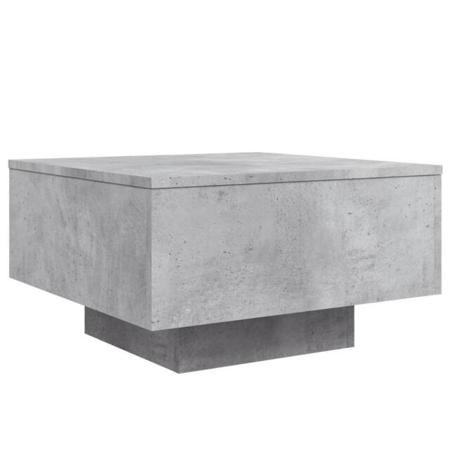 Berkfield Home Modern Coffee Table with LED Lights Concrete Grey 55x55x31 cm - Size: 55 x 55 x 31 cm - image 1