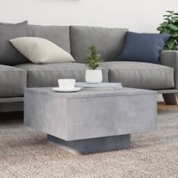 Berkfield Home Modern Coffee Table with LED Lights Concrete Grey 55x55x31 cm - Size: 55 x 55 x 31 cm - thumbnail 5