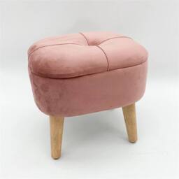 Nordara Mustard Pink Velvet Ottoman Lift Top Storage Footstool For Lounge - Size: 110 cm x 35 cm - thumbnail 3