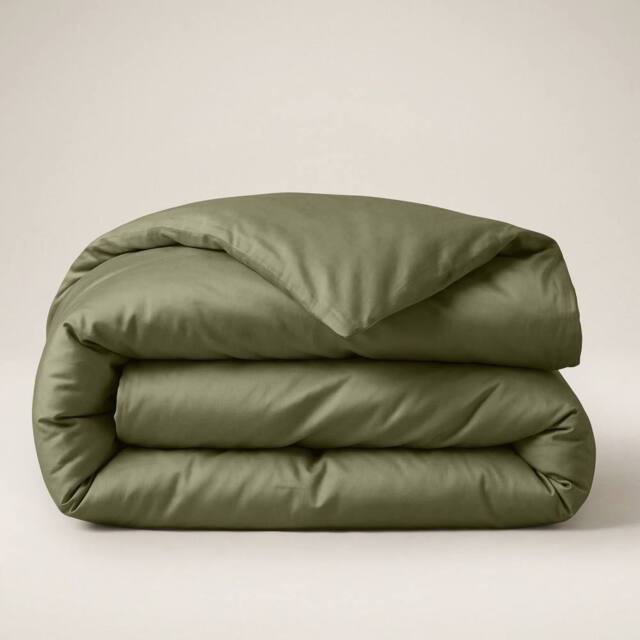 Bedable Sateen Cotton Duvet Cover 480 Thread Count in Green - Size: Single - image 1