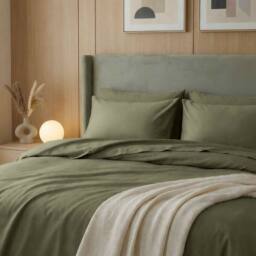 Bedable Sateen Cotton Duvet Cover 480 Thread Count in Green - Size: Single - thumbnail 4