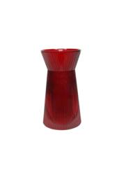 KDMD Red Tall Ribbed Sweetheart Glass Vase 26cm