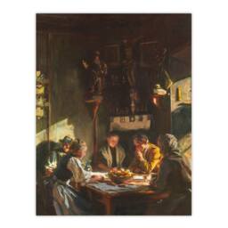 Artery8 John Singer Sargent Framed Wall Art Tyrolese Interior Oil Painting - Size: A4 - thumbnail 3