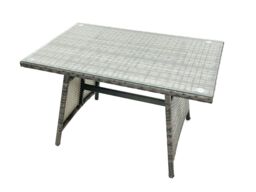 Fimous Outdoor Garden Furniture Set with Reclining Chair Side Table 2 Small Footstool in Dark Grey - thumbnail 3