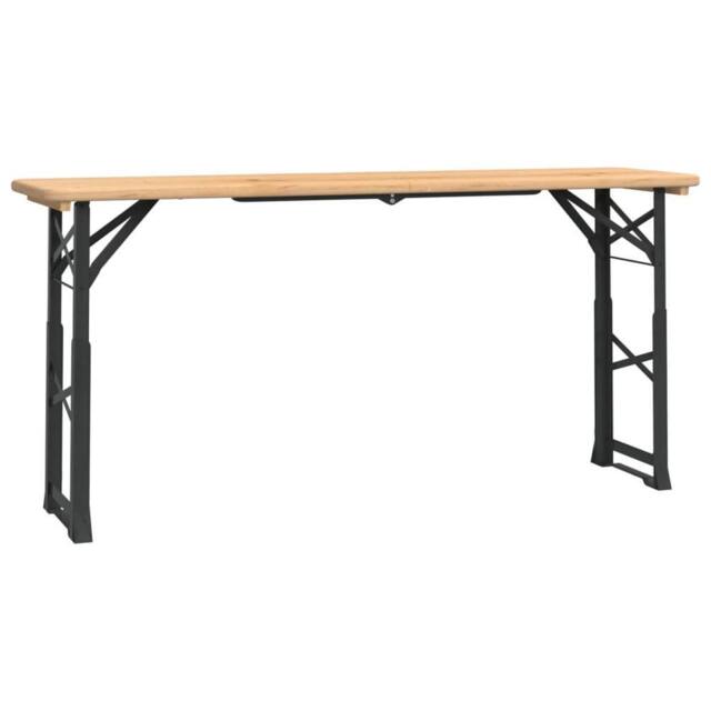 Berkfield Home Folding Beer Table 170x50x75/105 cm Solid Wood Fir in Brown - image 1