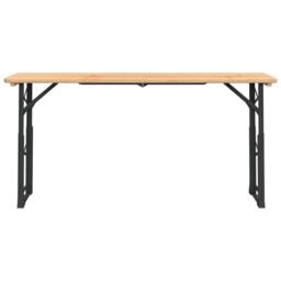 Berkfield Home Folding Beer Table 170x50x75/105 cm Solid Wood Fir in Brown - thumbnail 3