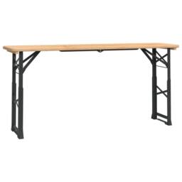 Berkfield Home Folding Beer Table 170x50x75/105 cm Solid Wood Fir in Brown - thumbnail 1