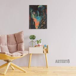 "Artery8 Japanese Sci Fi City Tokyo Japan Canvas Wall Art Print in Blue - Size: W18"" x H24""" - thumbnail 3
