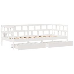 Berkfield Home Daybed with Drawers without Mattress White 80x200 cm Solid Wood - thumbnail 9