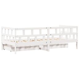 Berkfield Home Daybed with Drawers without Mattress White 80x200 cm Solid Wood - thumbnail 8