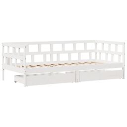 Berkfield Home Daybed with Drawers without Mattress White 80x200 cm Solid Wood - thumbnail 3