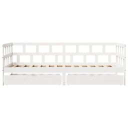 Berkfield Home Daybed with Drawers without Mattress White 80x200 cm Solid Wood - thumbnail 4