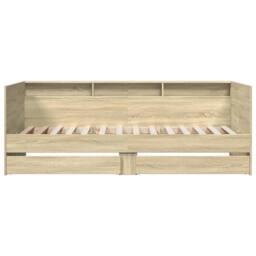 Berkfield Home Daybed with Drawers without Mattress Sonoma Oak 90x200 cm in Tan - thumbnail 4