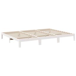 Berkfield Home Family Bed Frame No Mattress White 270x200 cm Solid Wood Pine - thumbnail 6