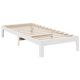 Berkfield Home Family Bed Frame No Mattress White 270x200 cm Solid Wood Pine - thumbnail 3