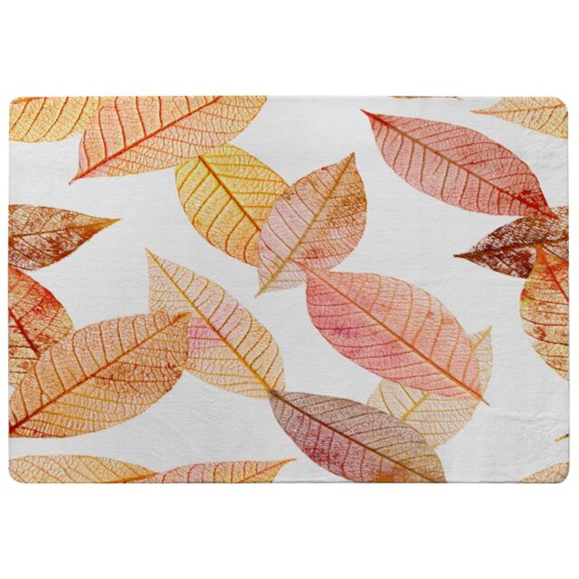 Benjamin Tate Design Autumn Toned Skeleton Leaves Rug in Natural - Size: Large - image 1