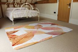 Benjamin Tate Design Autumn Toned Skeleton Leaves Rug in Natural - Size: Large - thumbnail 3