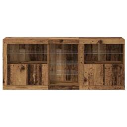 Berkfield Home Sideboard with LED Lights Old Wood 162x37x67 cm Engineered Wood in Brown - Size: 162 x 37 x 67 cm - thumbnail 6