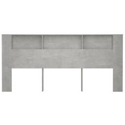 Berkfield Home Headboard Cabinet Concrete Grey 220x18.5x104.5 cm - thumbnail 4