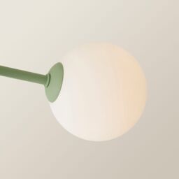 ValueLights Marlow Opaque Glass Globe 3 Arm Ceiling Light with LED Bulbs in Green - thumbnail 4