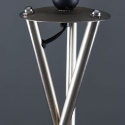 ValueLights Camden Brushed Chrome Tripod Floor Lamp with Beige Tapered Lamp Shade - thumbnail 4