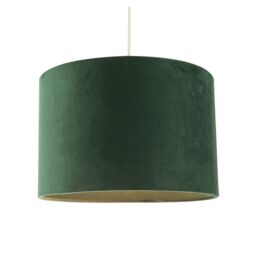 Happy Homewares Designer Soft Velvet Fabric Round Lamp Shade for Table or Pendant in Dark Green - Size: 12 inches - thumbnail 2