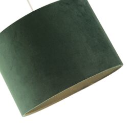 Happy Homewares Designer Soft Velvet Fabric Round Lamp Shade for Table or Pendant in Dark Green - Size: 12 inches - thumbnail 3