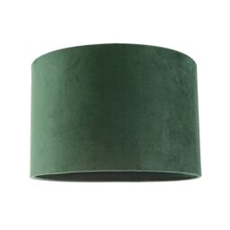 Happy Homewares Designer Soft Velvet Fabric Round Lamp Shade for Table or Pendant in Dark Green - Size: 12 inches - thumbnail 1