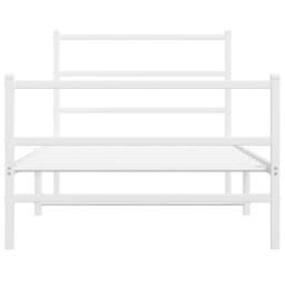 Berkfield Home Metal Bed Frame without Mattress with Footboard¬†White 107x203cm in White - Size: 107x203 cm - thumbnail 5