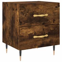 Berkfield Home Bedside Cabinets 2 pcs Smoked Oak 40x35x47.5 cm Engineered Wood in Brown - thumbnail 5