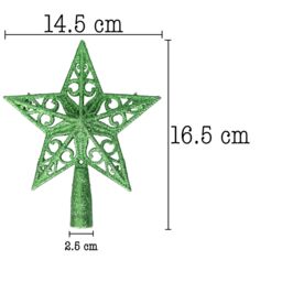 Shatchi Christmas Glitter Star Tree Topper - Sparkling Star Decoration for Xmas Tree - Elegant Christmas Home Décor in Dark Green - thumbnail 2