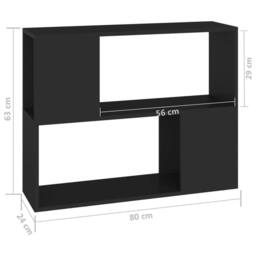 Berkfield Home TV Cabinet Black 80x24x63 cm Engineered Wood - Size: 80 x 24 x 63 cm - thumbnail 7