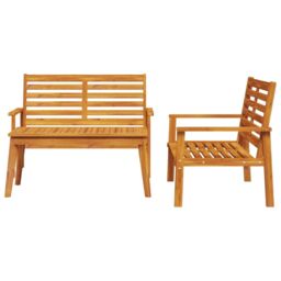 Berkfield Home 3 Piece Garden Lounge Set Solid Wood Acacia in Brown - thumbnail 3