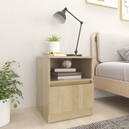 Berkfield Home Bed Cabinets 2 pcs Sonoma Oak 40x40x50 cm Engineered Wood in Brown - Size: 40 x 40 x 50 cm - thumbnail 1