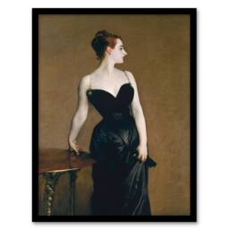 Artery8 John Singer Sargent Framed Wall Art Print Madame X Portrait Painting in Brown - Size: A4 - thumbnail 1