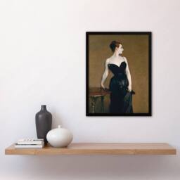 Artery8 John Singer Sargent Framed Wall Art Print Madame X Portrait Painting in Brown - Size: A4 - thumbnail 2