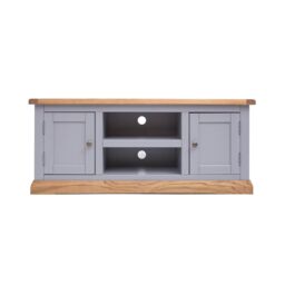 Cabinet Bits Biccari Grey 2 Door TV Cabinet Brass Knob