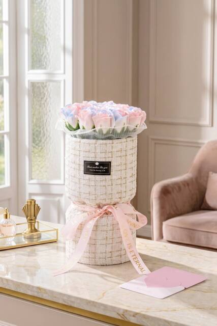 Living and Home Decorative Artificial Soap Flower Bouquet - image 1