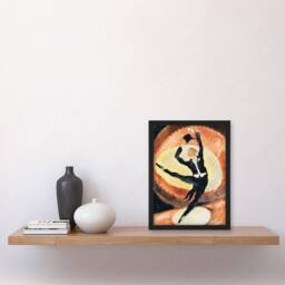 Artery8 Charles Demuth Framed Wall Art Acrobatic Male Dancer with Top Hat in Brown - Size: A4 - thumbnail 2