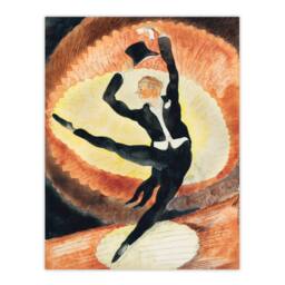 Artery8 Charles Demuth Framed Wall Art Acrobatic Male Dancer with Top Hat in Brown - Size: A4 - thumbnail 3