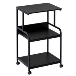 Huhote Versatile 3-Tier Printer Stand with Storage Rolling Printer Cart in Black - thumbnail 2