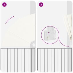 Berkfield Home Balcony Privacy Screen Folding Manual Cream 160 x 160 cm Fabric - thumbnail 6